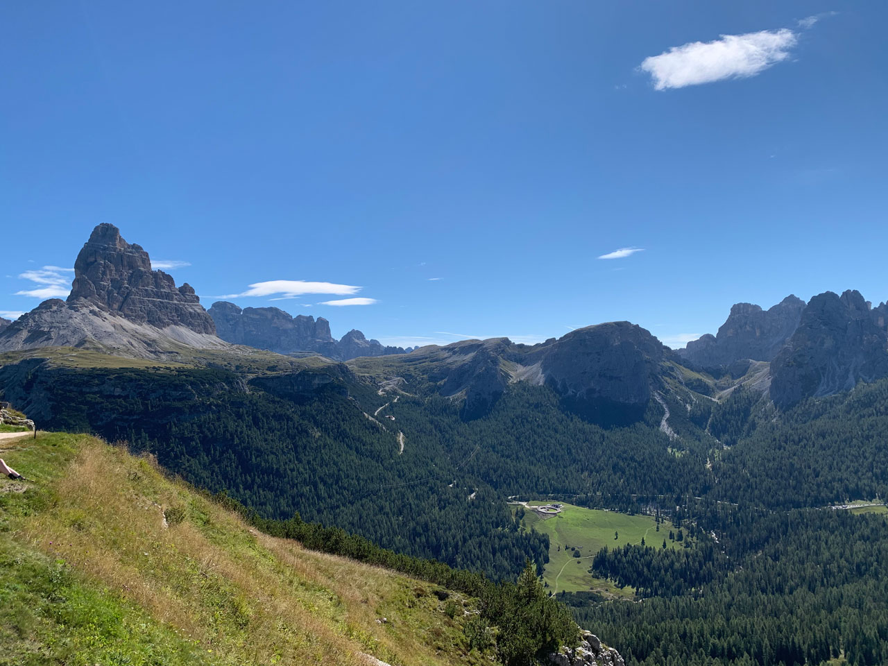 Vista delle Tre Cime di Lavaredo dal Monte Piana